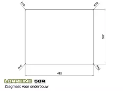 Lorreine 50R Luxe Küchenspüle 50x40 cm Unterbau, flächenbündig und Oberflächen-Einbau 1150178228