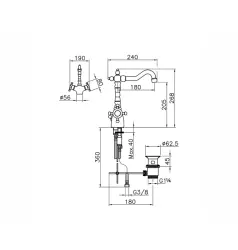 Huber Victorian Thermostat-Waschtischarmatur Edelstahl VTT520102A