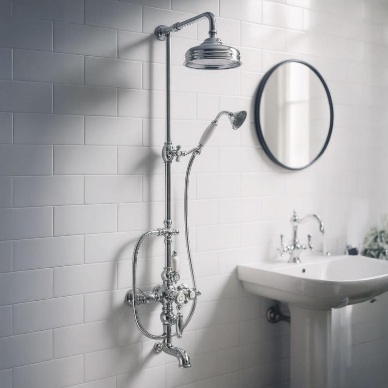 Huber Victorian Thermostat-Bad/Dusche-Set 30cm Edelstahl 592.VN31H.AC