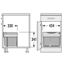 Hailo Tandem S 2 Abfalleimer 1153449212