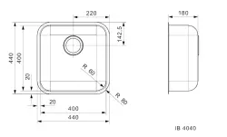 Reginox IB 4040 Edelstahl Küchenspüle Unterbau flächenbündig und Oberflächen-Einbau 40x40 1155087572