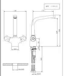 Huber Prima thermostatische Küchenarmatur Chrom 117P01HCR