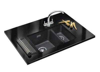 Franke Sirius 2 S2D 160 anderthalb 1,5 Kunststoff schwarzes Spülbecken 53,5x41cm Unterbau 125.0252.215