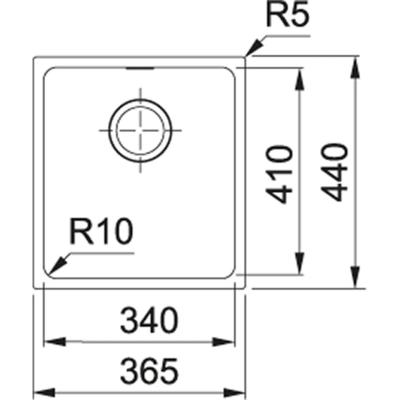Franke Sirius 2 S2D 110.34 Kunststoff weißes Spülbecken 34x41cm Unterbau 125.0252.229