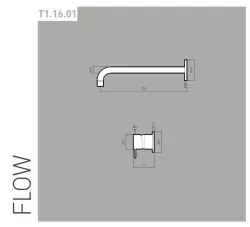 Waterevolution Flow Einbau-Waschtischarmatur Chrom mit Auslauf 25cm T116B01-25