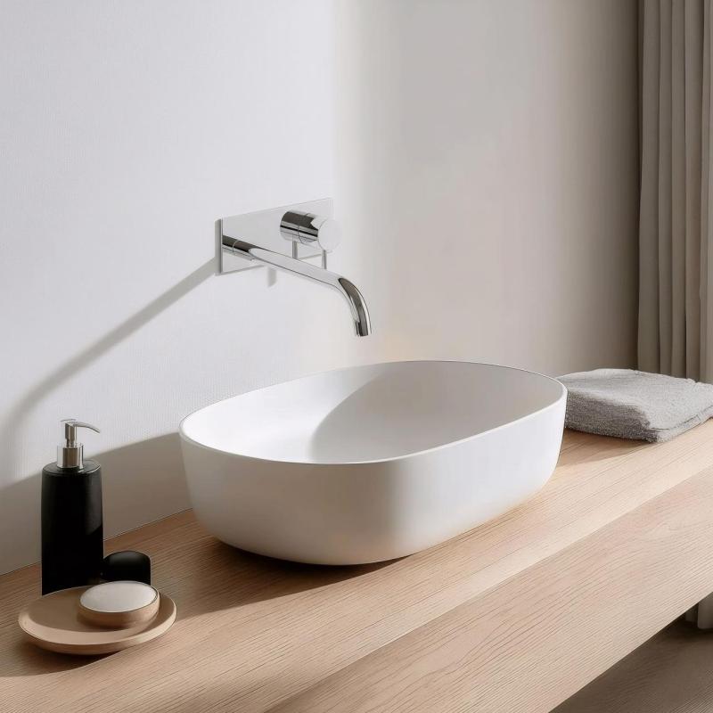 Waterevolution Flow Unterputz-Waschtischarmatur mit Abdeckplatte Chrom, Auslauf 25cm T1161B01-25