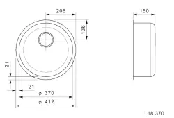 Reginox L18 370 OKG Edelstahl Küchenspüle flächenbündig B2901LLU06GDS