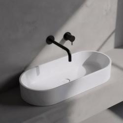 Waterevolution Flow Einbau-Waschtischarmatur matt schwarz mit Auslauf 25 cm T116BPR-25