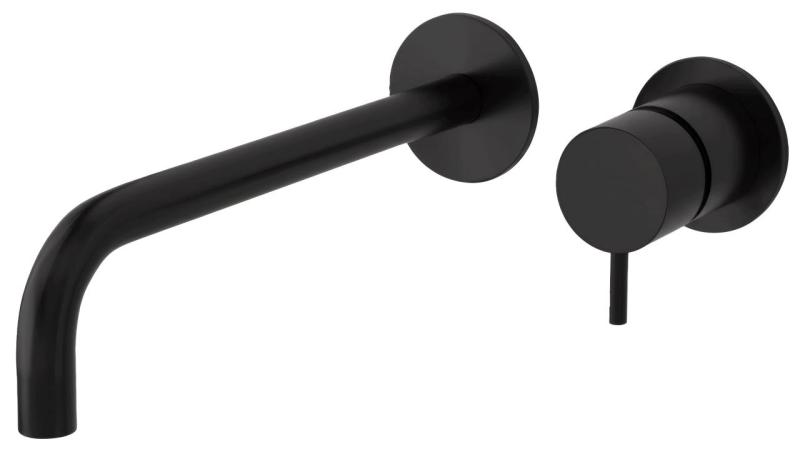 Waterevolution Flow Einbau-Waschtischarmatur matt schwarz mit Auslauf 25 cm T116BPR-25