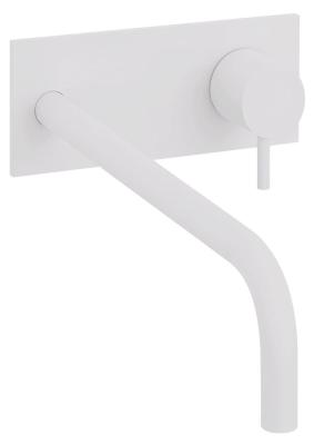 Waterevolution Flow Unterputz-Waschtischbatterie mit Abdeckplatte Weiß matt, Auslauf 25cm T1161BBR-25