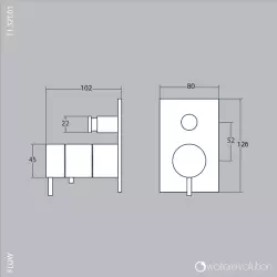 Waterevolution Flow Unterputz-Duschthermostat mit 2 Ausgängen Mattschwarz T132TBPR