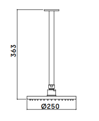 Waterevolution Flow Kopfbrause 200mm mit Deckenanschluss matt weiß T1642BR