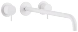 Waterevolution Flow 3-Loch-Einbau-Waschtischarmatur Mattweiß mit Auslauf 25 cm T1163FBR-25