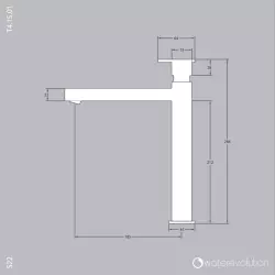 Waterevolution S22 hohe Waschtischarmatur mit Ablaufgarnitur, Edelstahl T415IE