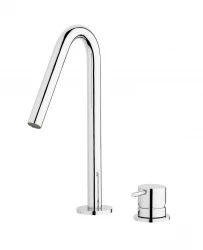 Waterevolution Flow 2-Loch Waschtischarmatur Chrom mit kleinem 120mm V-Auslauf T1121V01