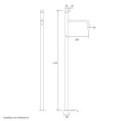 Waterevolution Flow freistehende Waschtischarmatur Chrom T11301