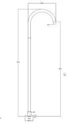 Waterevolution Flow freistehende Waschtischarmatur Auslauf Chrom T167701