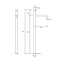 Waterevolution Flow freistehende Wannenarmatur mattschwarz T134PR