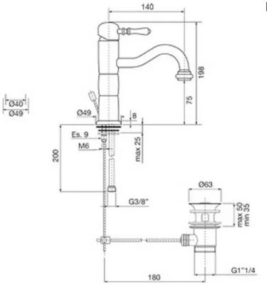 PB Classic klassischer Waschtischarmatur Pilar Chrom 1208592552