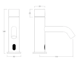 Waterevolution Flow elektronische Waschtischarmatur, Infrarot batteriebetrieben, Mattweiß T110EBBR