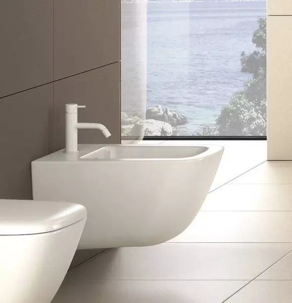 Waterevolution Flow Bidet-Mischbatterie mattweiß T120BR