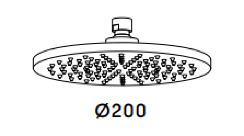 Waterevolution Flow Kopfbrause 200mm matt Schwarz T1643PR