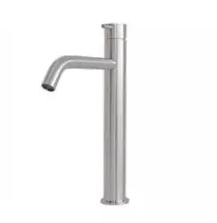 Waterevolution Flow Waschtischarmatur hoher Auslauf, inkl. Klickstecker, komplett Edelstahl T115IE