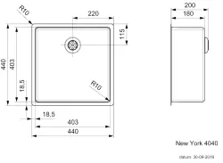 Reginox New York Küchenspüle Edelstahl 40x40 T09T2LLU06GDS R27639