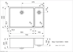 Reginox New York 1.5 Edelstahl Küchenspüle 50x40 + 18x40 T09T10LLU08GDS R27837