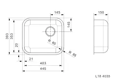 Reginox L18 4035 KG-CC Edelstahl Küchenspüle flächenbündig B2914LLU05GDM