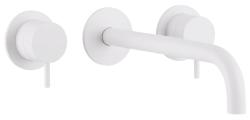 Waterevolution Flow 3-Loch-Einbau-Waschtischarmatur Mattweiß mit Auslauf 15 cm T1163FBR-15