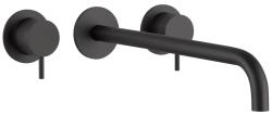 Waterevolution Flow 3-Loch-Einbau-Waschtischarmatur Mattschwarz mit Auslauf 21 cm T1163FPR-21