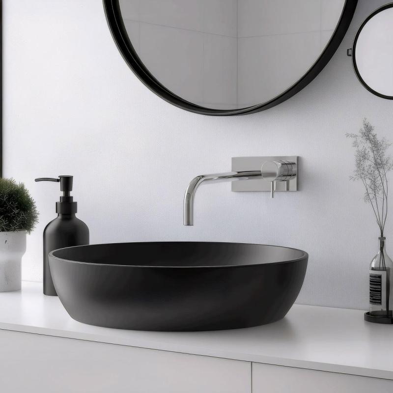 Waterevolution Flow Unterputz-Waschtischbatterie mit Abdeckplatte, Chrom, Auslauf 15cm T1161B01-15