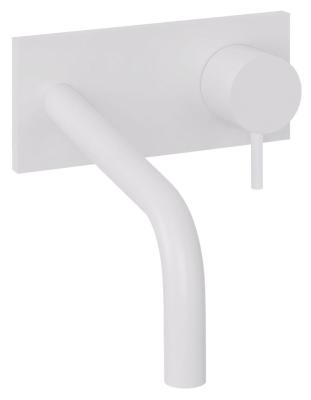 Waterevolution Flow Unterputz-Waschtischbatterie mit Abdeckplatte, Mattweiß, Auslauf 15cm T1161BBR-15