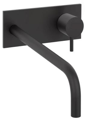 Waterevolution Flow Unterputz-Waschtischbatterie mit Abdeckplatte, Mattschwarz, Auslauf 21cm T1161BPR-2