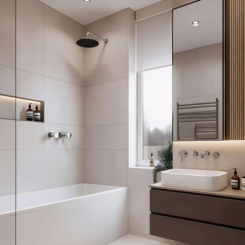 Waterevolution Flow Einbau-Duschthermostat mit runder Rosette, Chrom T142TB01