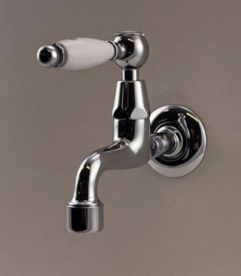 PB Classic Wand-Kaltwasserarmatur mit weißem Griff Chrom 1208853472