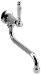 PB Classic Wand-Kaltwasserarmatur mit weißem Griff und langem Auslauf, Chrom 1208853612