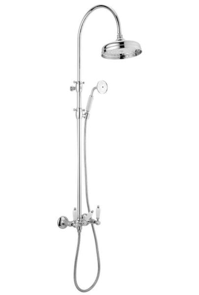 PB Classic Duschgarnitur Aufputz mit Regendusche Teleskop-Duschsäule Chrom 1208854872