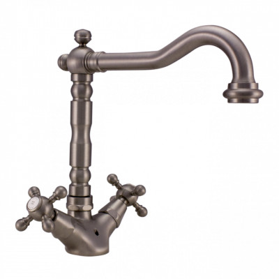 PB classic Waschtischarmatur mit Sterngriffen, Auslauf 18,5 cm, Edelstahl 1208854972