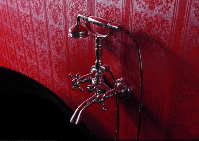 PB klassischer Wasserhahn Aufputz-Badarmatur mit Sternknöpfen Bronze inklusive Handbrause 1208855162