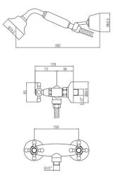 PB klassisches Duscharmaturenset mit Sterngriffen inklusive Handbrause Edelstahl 1208855292