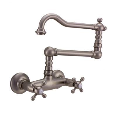 PB classic Wandarmatur mit Sterngriffen und langem schwenkbarem Auslauf, Edelstahl 1208855462