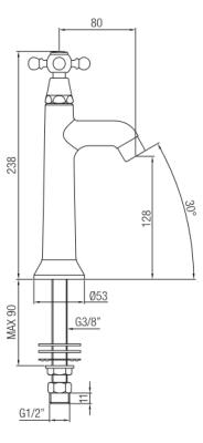 PB classic Kaltwasserarmatur mit Sterngriff Bronze 1208855542