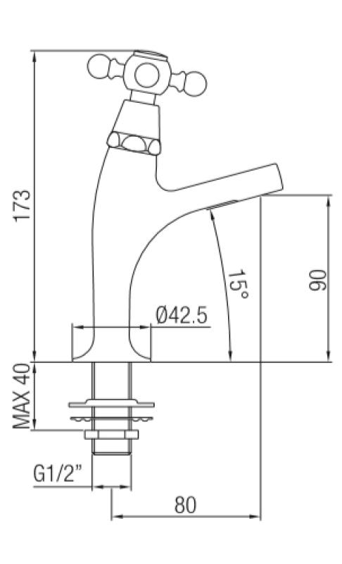 PB Classic Kaltwasserarmatur mit Sterngriff, kleines Modell, Edelstahl 1208855702