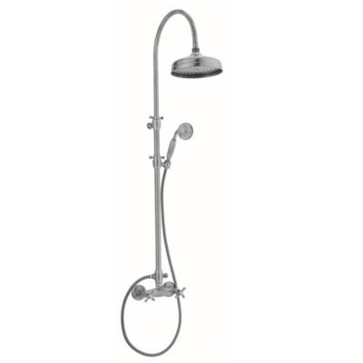 PB Classic Duschset Aufputz mit Regendusche Teleskop-Duschsäule Sterngriffe Bronze 1208855902