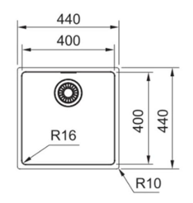 Franke Maris MRX 210.40 Edelstahl Küchenspüle 40x40 flächenbündig 127.0541.469
