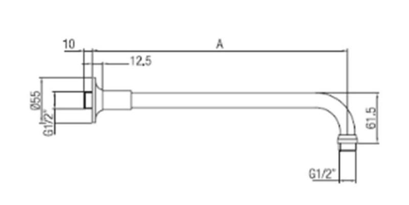 PB Classic Brausearm Chrom 40cm 1208898912