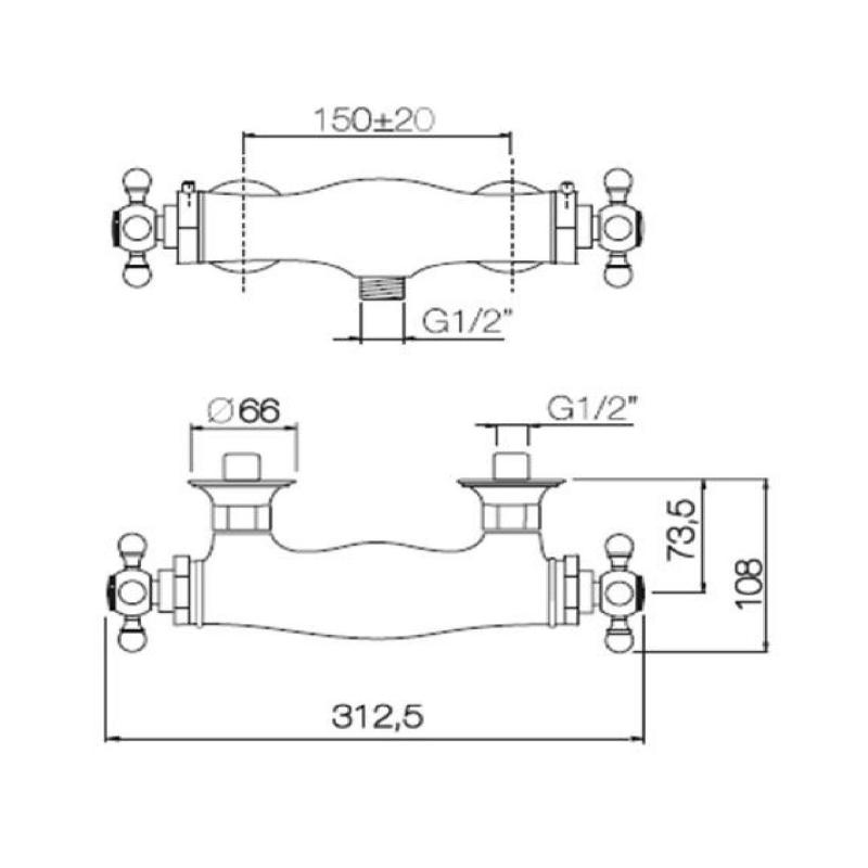 PB classic Duschthermostat Chrom 1208898972