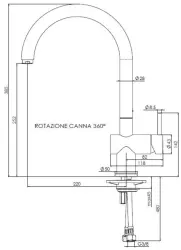 Reginox Yampa Küchenarmatur mit schwenkbarem Auslauf mattschwarz K1055K R31704